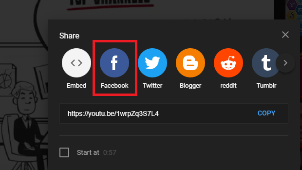 sharing youtube videos on facebook