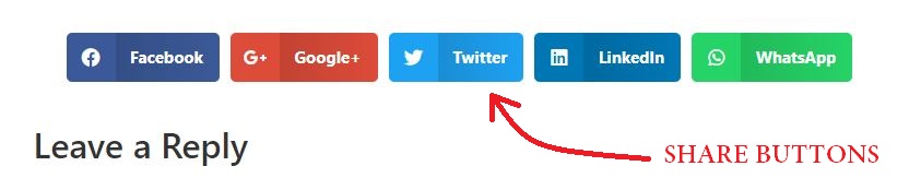 sharing buttons on a website